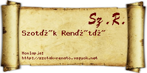 Szoták Renátó névjegykártya